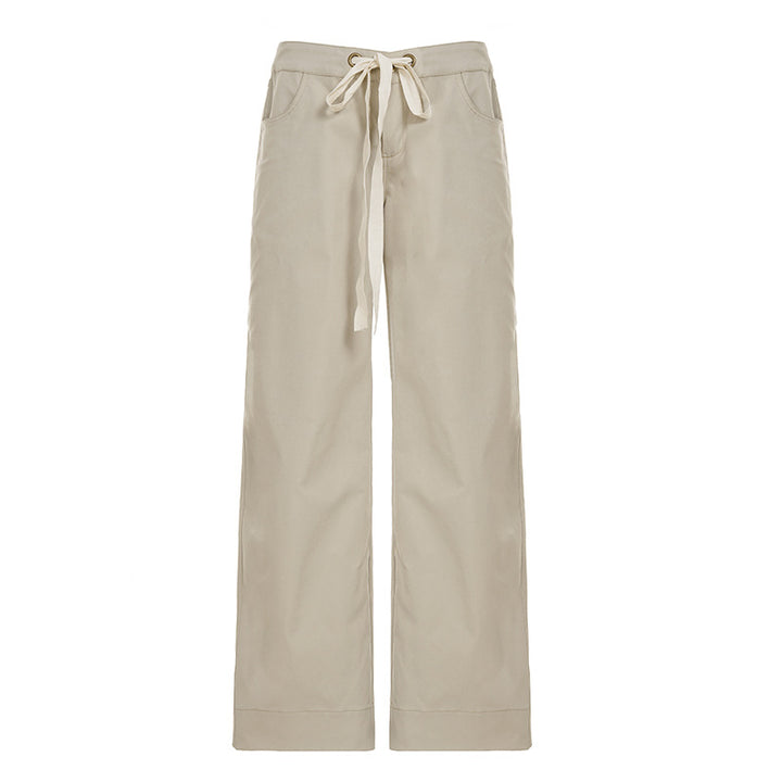 Damen nan weite Highwaist Cargo-Schlaghose mit Tunnelzug, Mehrfachtaschen und legerer Silhouette Drune