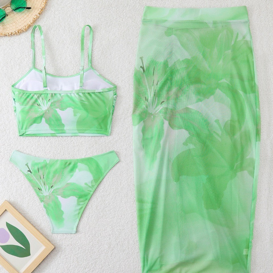 Damen Bikini-Set mit floralem Kaftan Drune