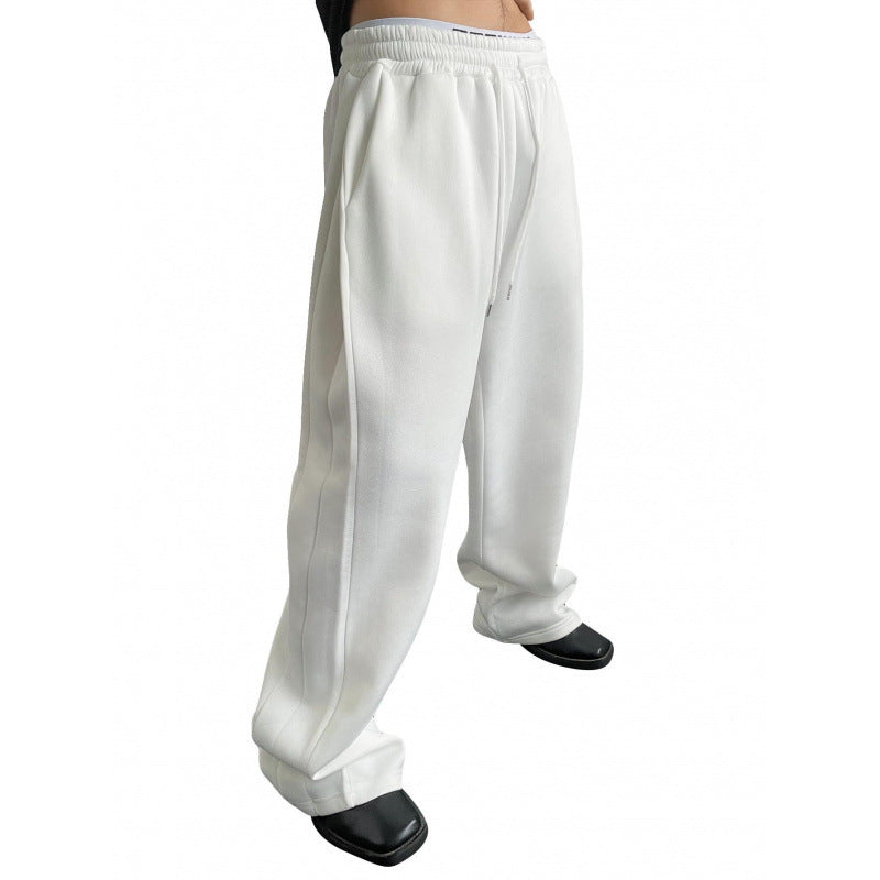 Damen nan weite Oversize Jogginghose mit tiefem Schritt, elastischem Bund und Kordelzug Drune