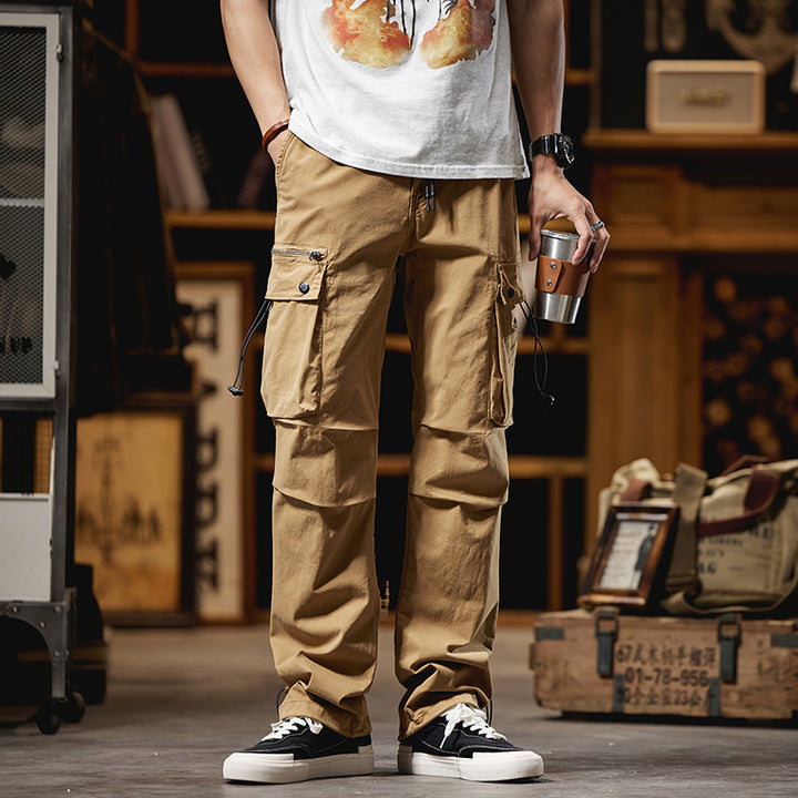 Herren Cargohose im Utility-Look mit Multifunktionstaschen und Kordelzug Drune