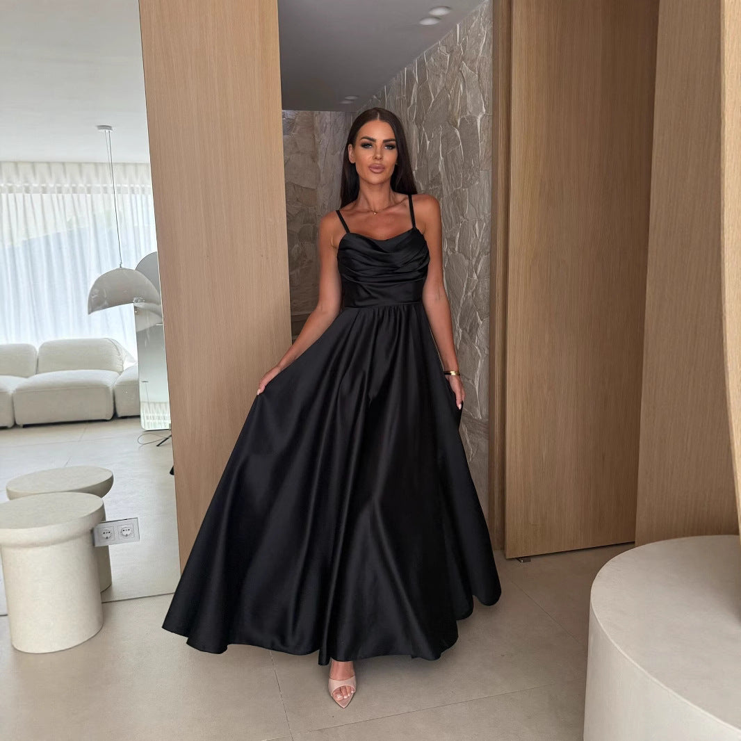 Damen Elegantes Satin Abendkleid Drune