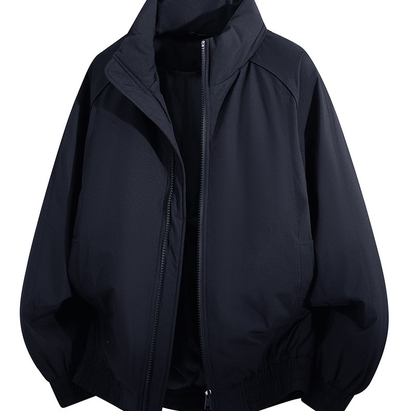 Unisex Oversize-Bomberjacke mit Stehkragen, elastischem Saum & wattierter Fütterung Drune