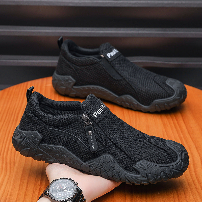 Herren Flexibler Strick-Sneaker mit Reißverschluss Drune
