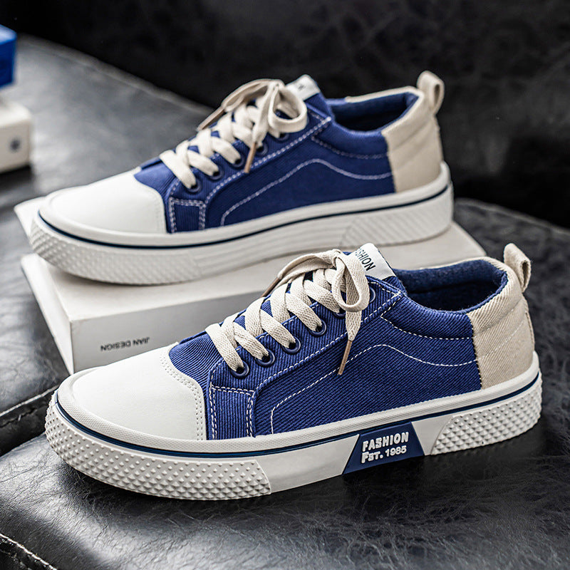 Herren Low-Top Canvas-Plateau-Sneaker mit profilierter Gummisohle und verstärkter Zehenkappe Drune