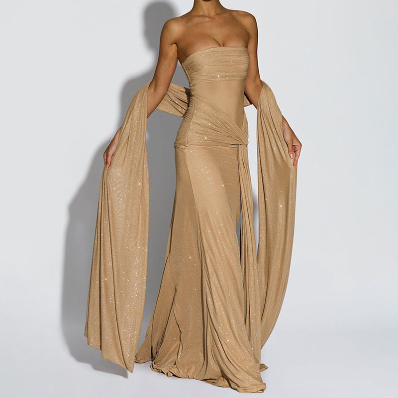 Damen Glamouröses Abendkleid mit Drapierungen Drune
