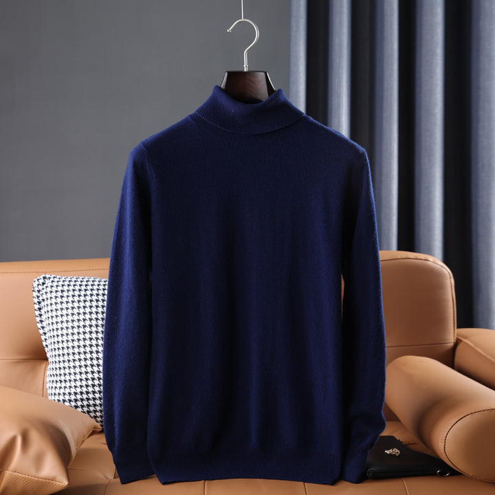 Herren Feiner Rollkragenpullover in schlanker Minimal‑Silhouette aus Woll‑Kaschmir‑Mix Drune