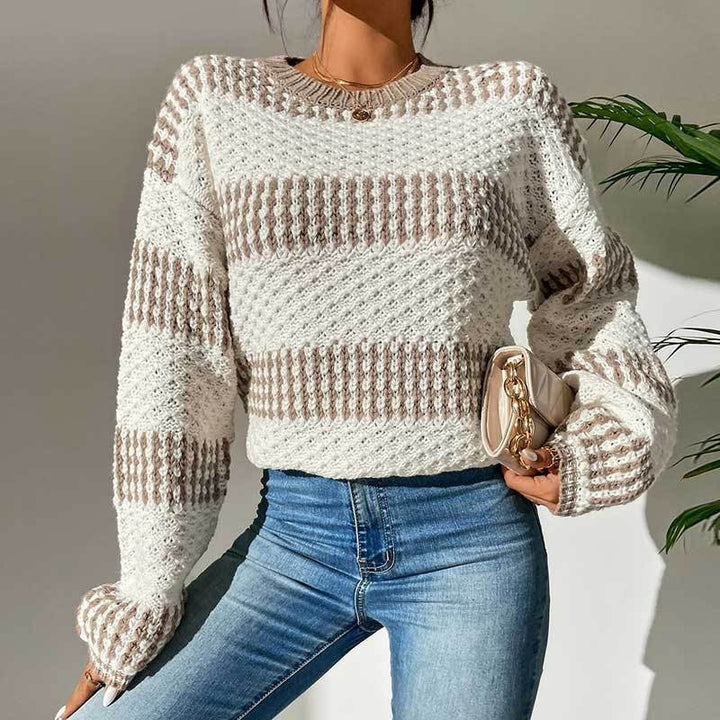 Damen Strickpullover mit raffiniertem Strukturmuster und modischem Oversized-Schnitt Drune