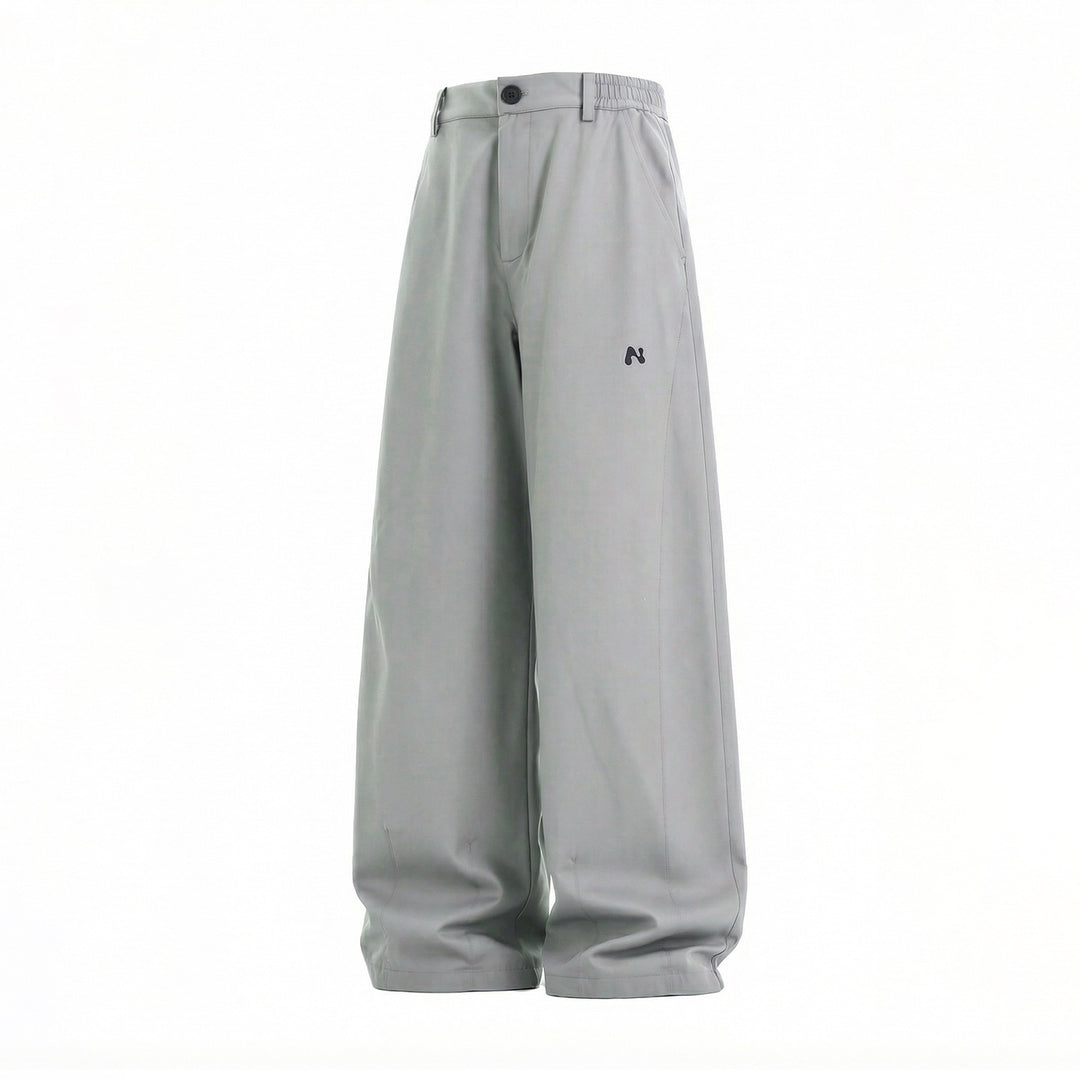 Damen Weite High‑Waist Palazzohose aus Baumwollmix mit elastischem Seitenbund und Bundschlaufen Drune
