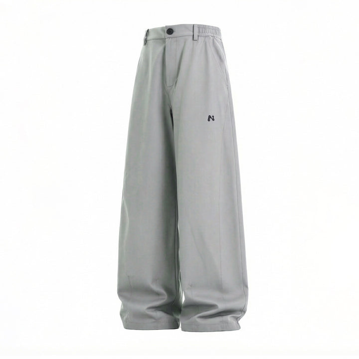 Damen Weite High‑Waist Palazzohose aus Baumwollmix mit elastischem Seitenbund und Bundschlaufen Drune