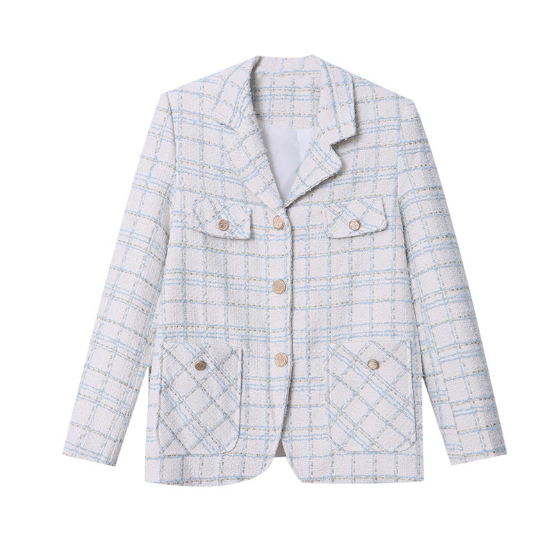 Damen Chice Tweed-Jacke mit modischen Knopfdetails Drune