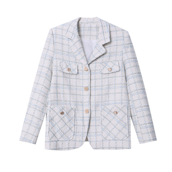 Damen Chice Tweed-Jacke mit modischen Knopfdetails Drune