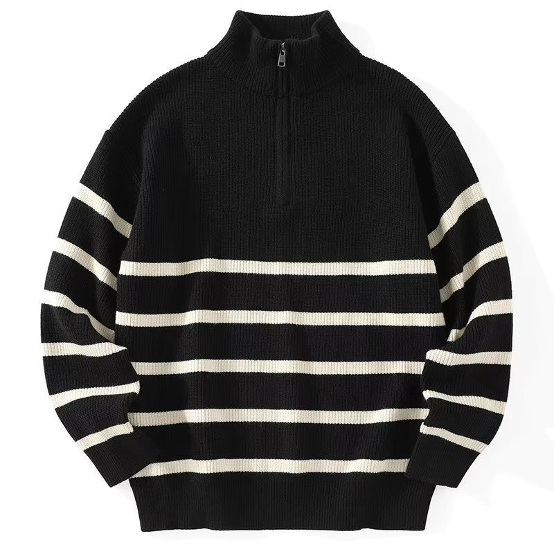 Herren Modischer Strickpullover mit Stehkragen Drune