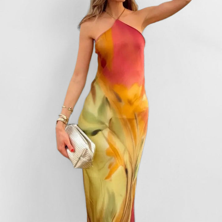 Damen Maxikleid mit eleganten Blumenmuster Drune