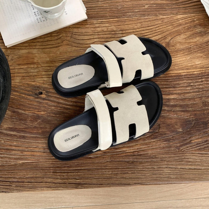 Damen modische Sandalen mit atmungsaktiven Riemen und rutschfester Sohle Drune