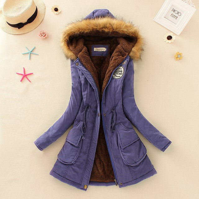 Damen nan gefütterter Parka mit Kunstfellkapuze und Teddyfutter Drune