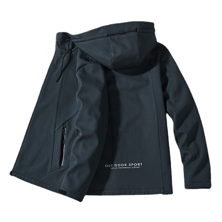 Damen Taillierte Softshell-Jacke mit Kapuze, winddichter Membran und verdeckten Reißverschlüssen Drune