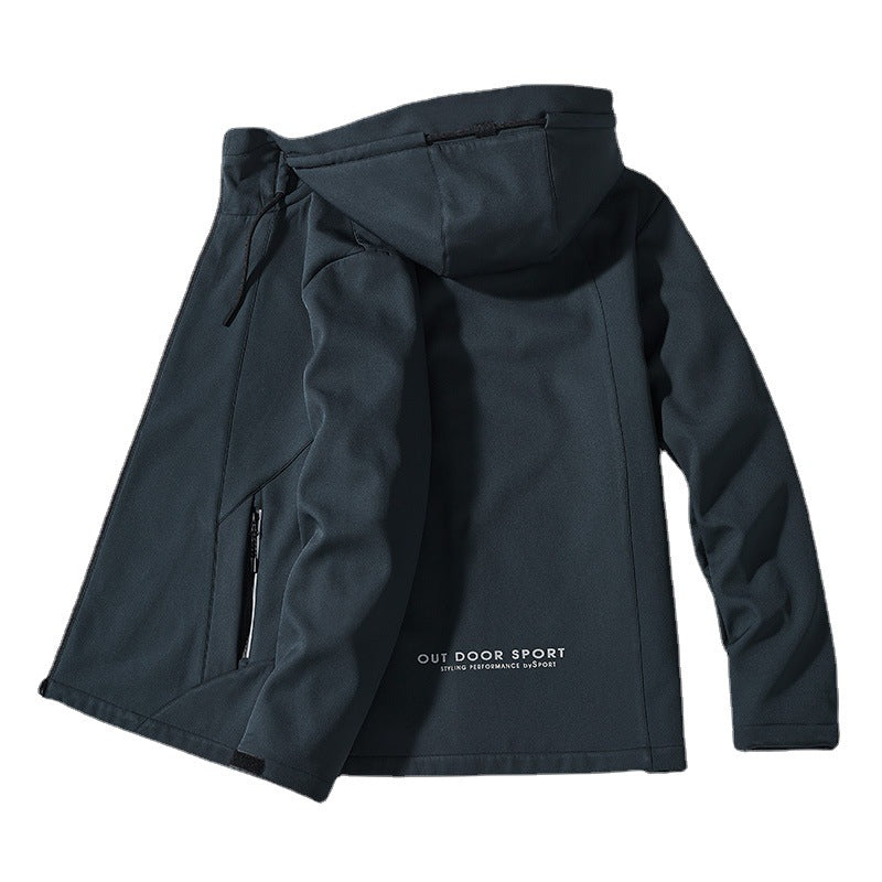 Damen taillierte Softshelljacke mit Kapuze und wasserabweisender Membran Drune