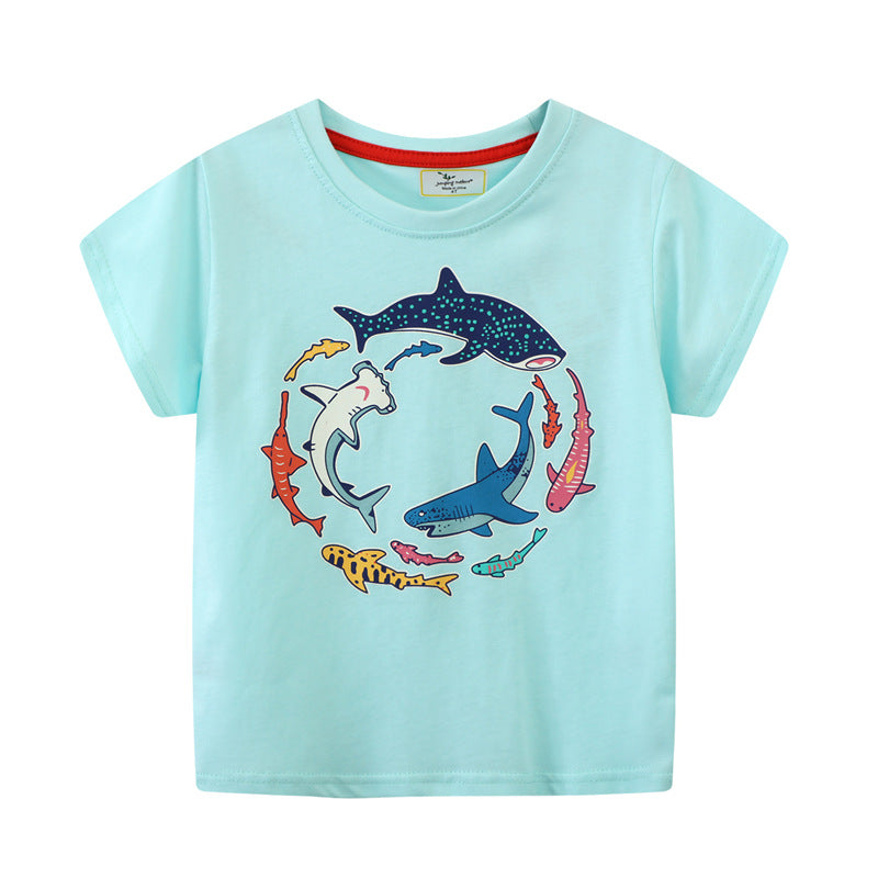 Kinder T-Shirt mit maritimen Haifischmotiven Drune