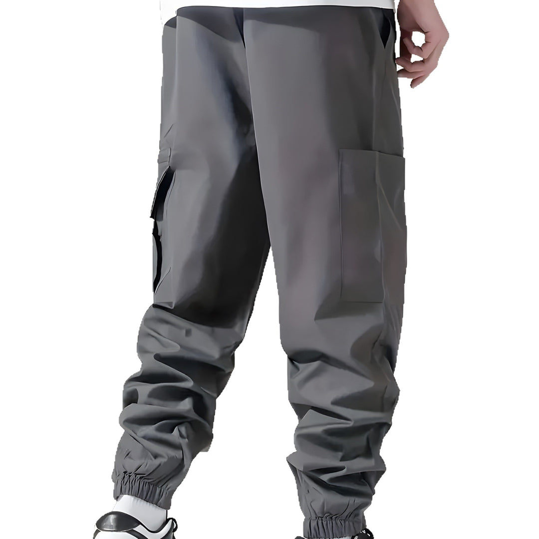 Herren Technische Cargohose im Joggerstil mit elastischem Bund, Reißverschluss-Utilitytasche & Bündchen Drune