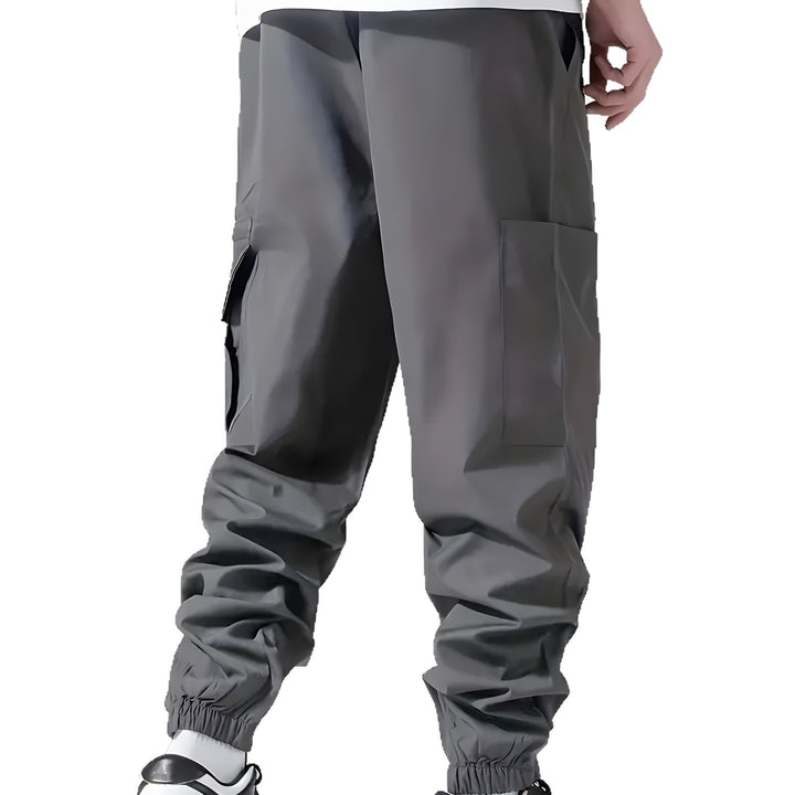 Herren Technische Cargohose im Joggerstil mit elastischem Bund, Reißverschluss-Utilitytasche & Bündchen Drune