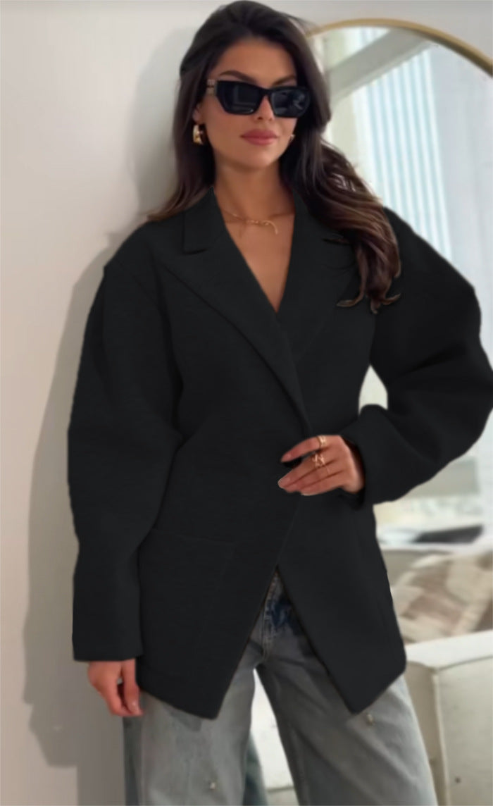 Damen Oversize Blazerjacke mit elegantem Schnitt und voluminösen Ärmeln Drune