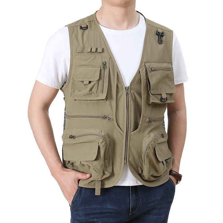 Herren Multifunktionale Angler Utility Weste mit Mehrfachtaschen Drune