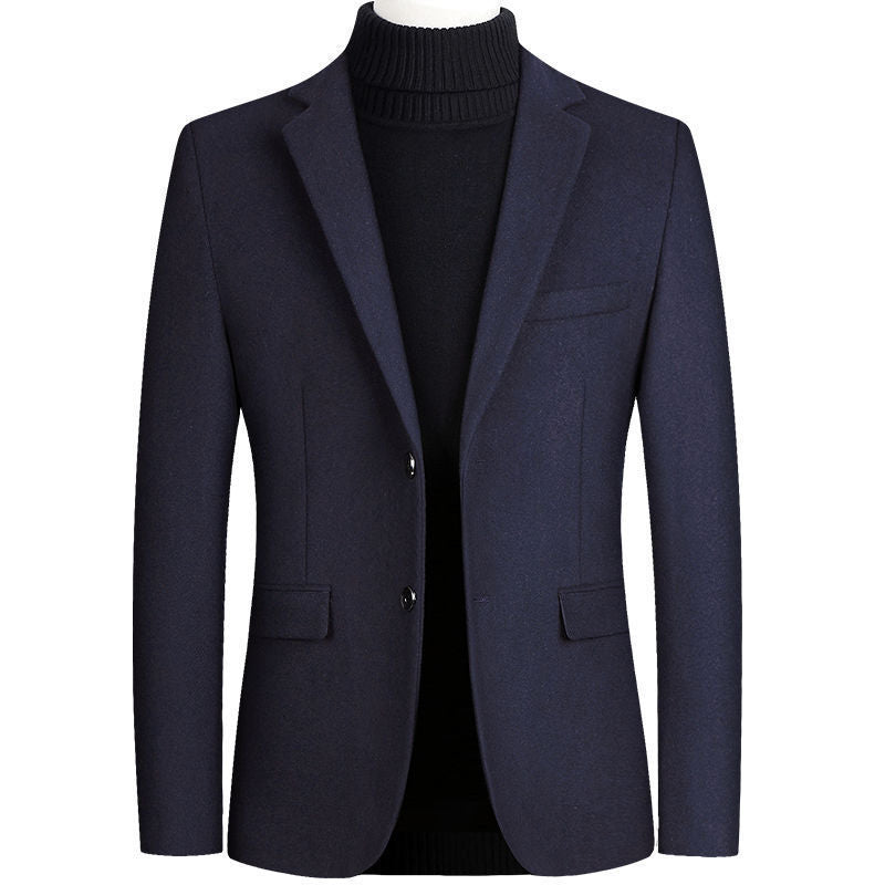 Herren eleganter Wollblazer im klassischen Schnitt mit feiner Textur Drune