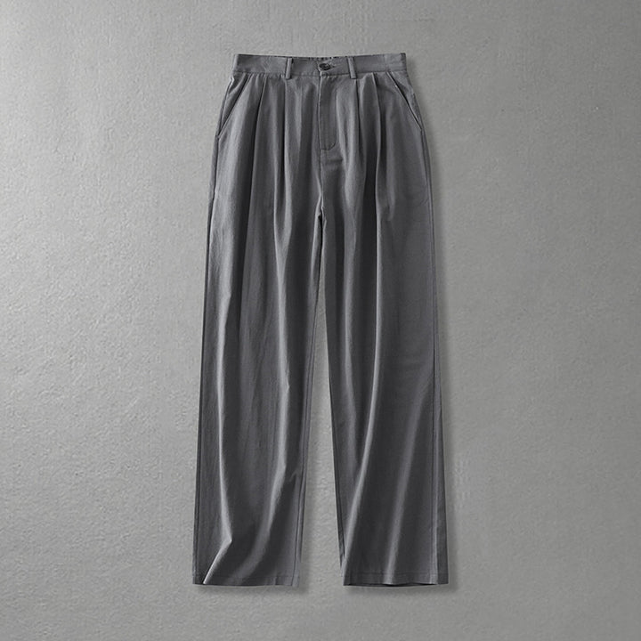 Damen Weite Bundfalten-Hose mit hoher Taille Drune