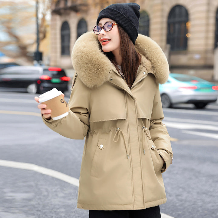 Damen Modischer Pufferparka mit luxuriösem Kunstfellkragen und praktischen Taschen Drune