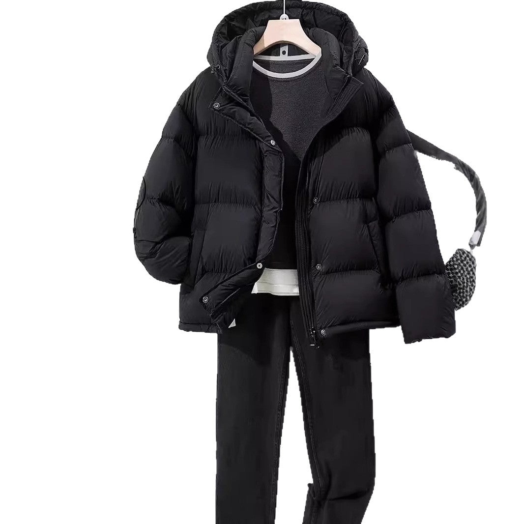 Damen Stilvolle Daunenjacke mit Kapuze Drune