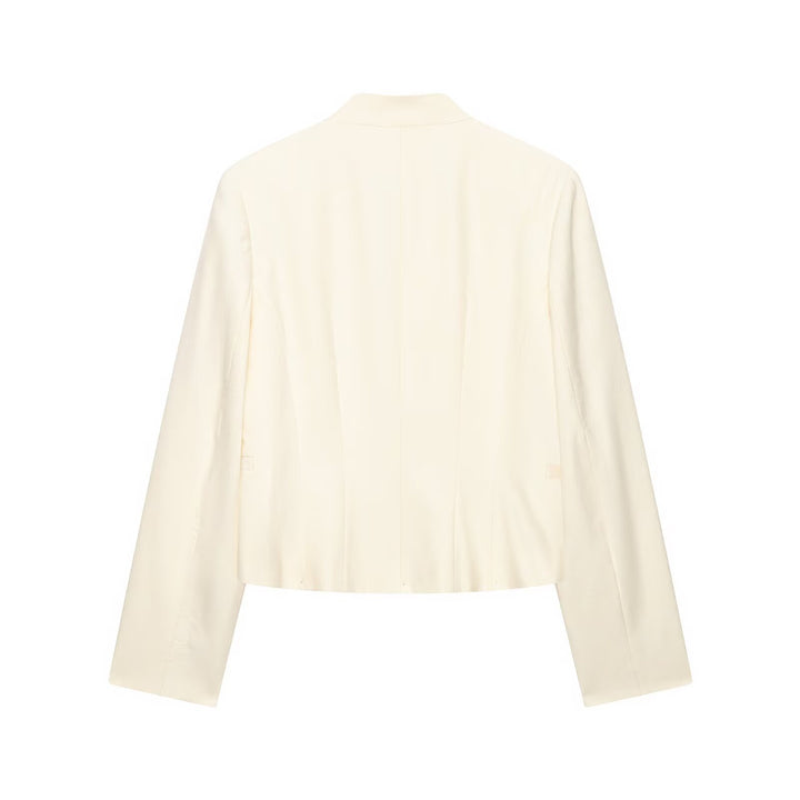 Damen Cropped Militärblazer mit Stehkragen, Zierstreifen und goldenen Statementknöpfen Drune