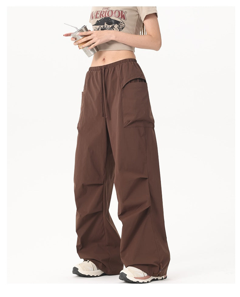 Damen Wide‑Leg Cargo‑Hose mit elastischem Bund & Utility‑Taschen Drune
