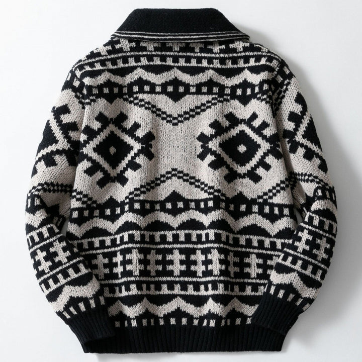 Herren designorientierte Strickjacke mit geometrischem Muster Drune