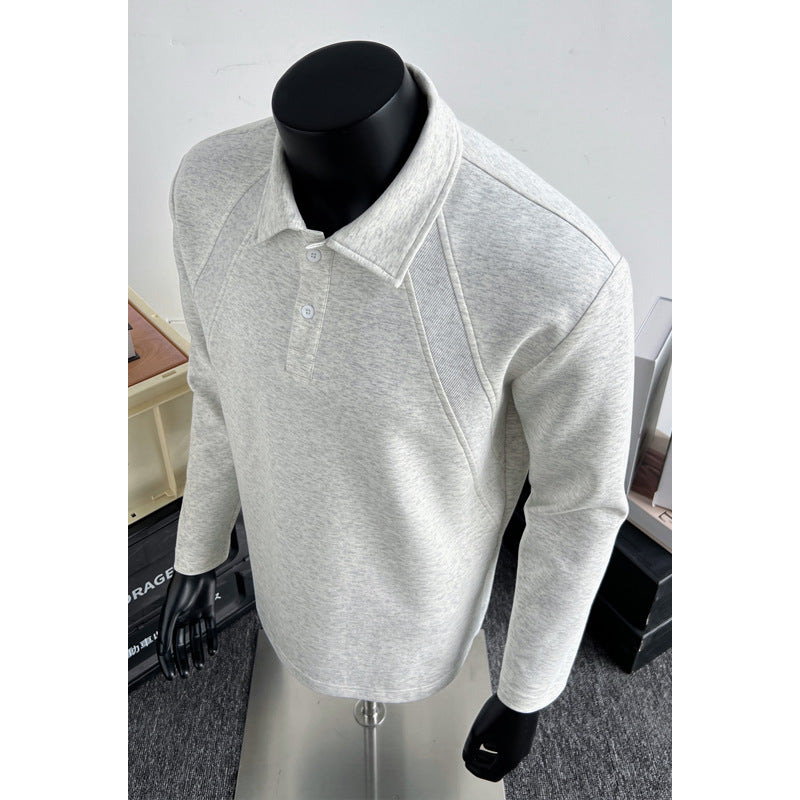 Herren Sportliches Langarm Poloshirt Drune