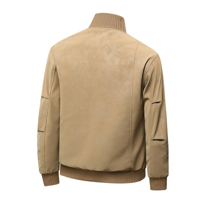 Herren Velours‑Imitat Bomberjacke mit Stehkragen, Thermofutter & Reißverschluss Drune