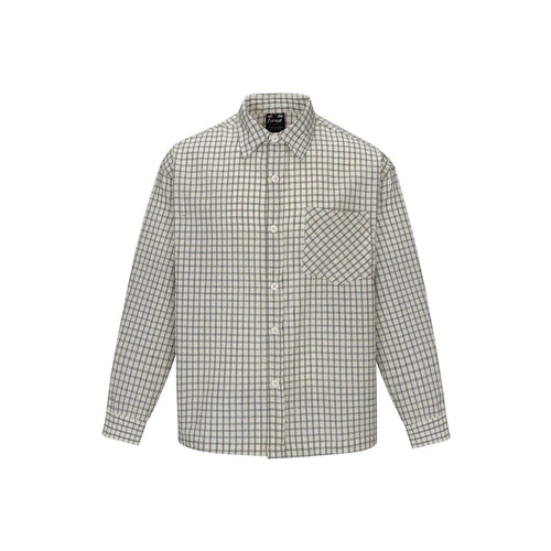 Herren Kariertes Flanellhemd im Overshirt‑Stil mit aufgesetzter Brusttasche Drune