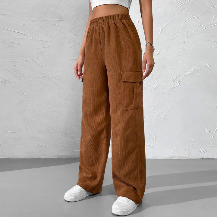 Damen Cargohose aus samtigem Material mit elastischem Bund und praktischen Seitentaschen Drune