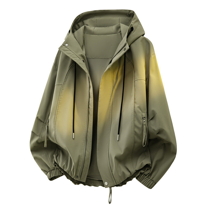 Herren Urbanes Tech-Hoodie mit wetterfester Membran, verdecktem Reißverschluss & elastischem Saum Drune
