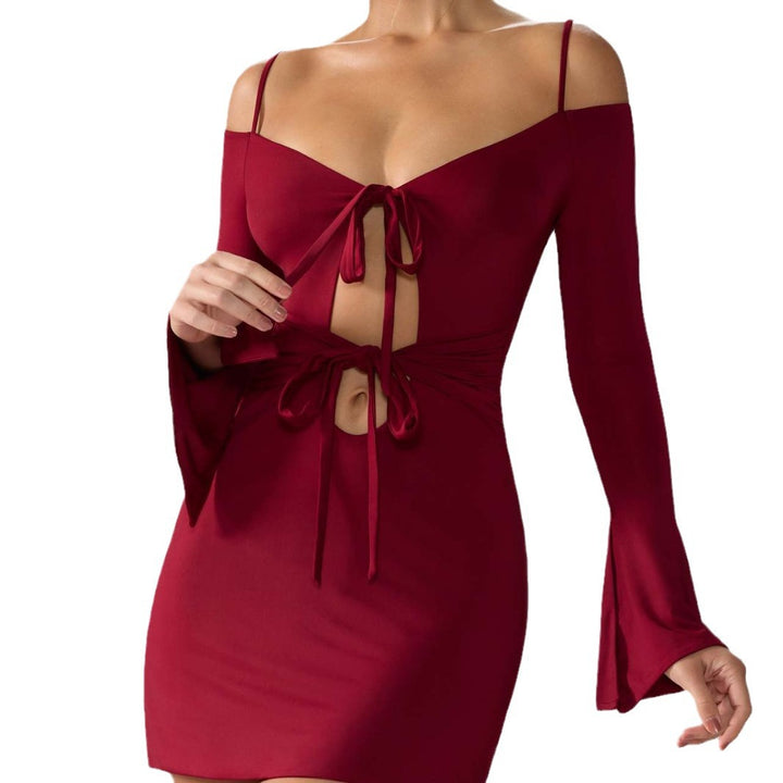 Damen Minikleid mit raffinierten Cut-Out-Details und schickem Knotenverschluss Drune