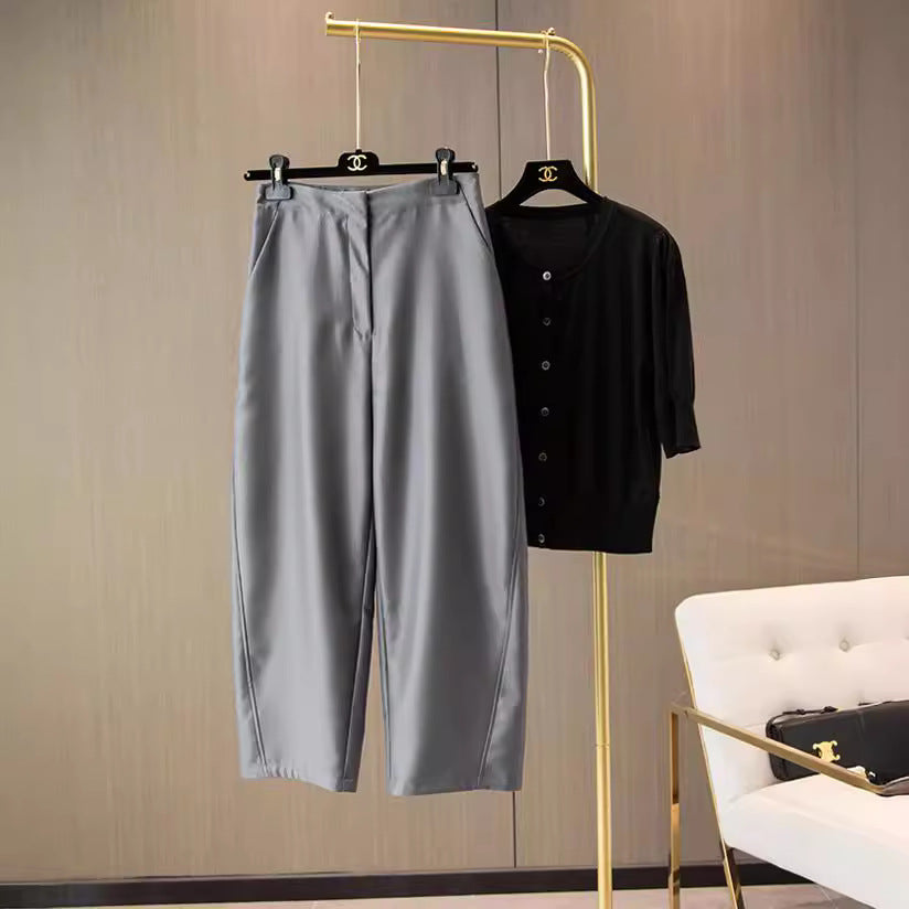 Damen Elegante weite Stoffhose Drune