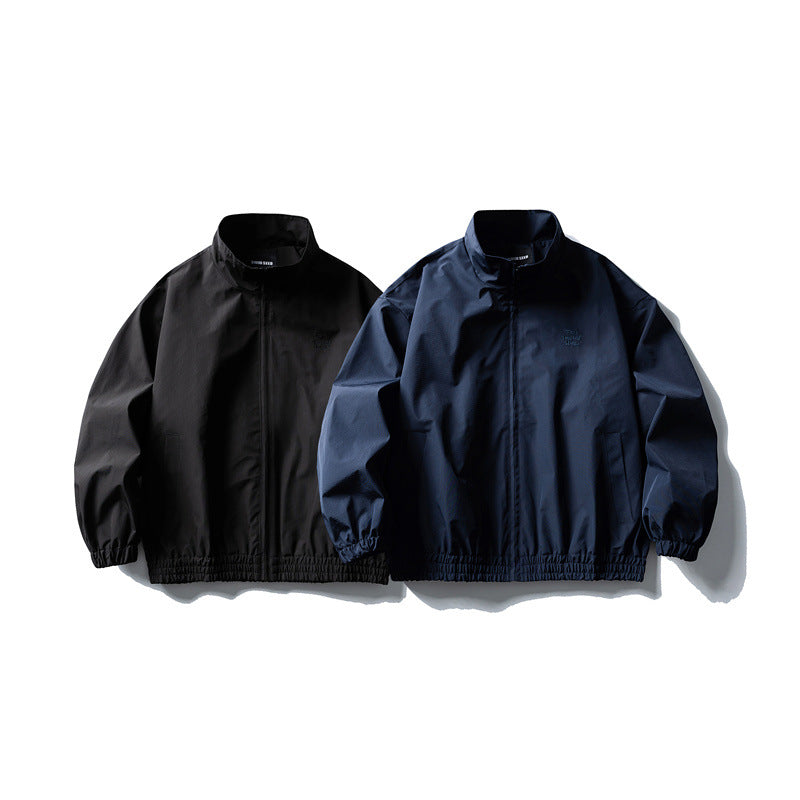 Herren Windbreaker-Jacke im Boxy‑Schnitt mit Stehkragen und elastischem Saum Drune