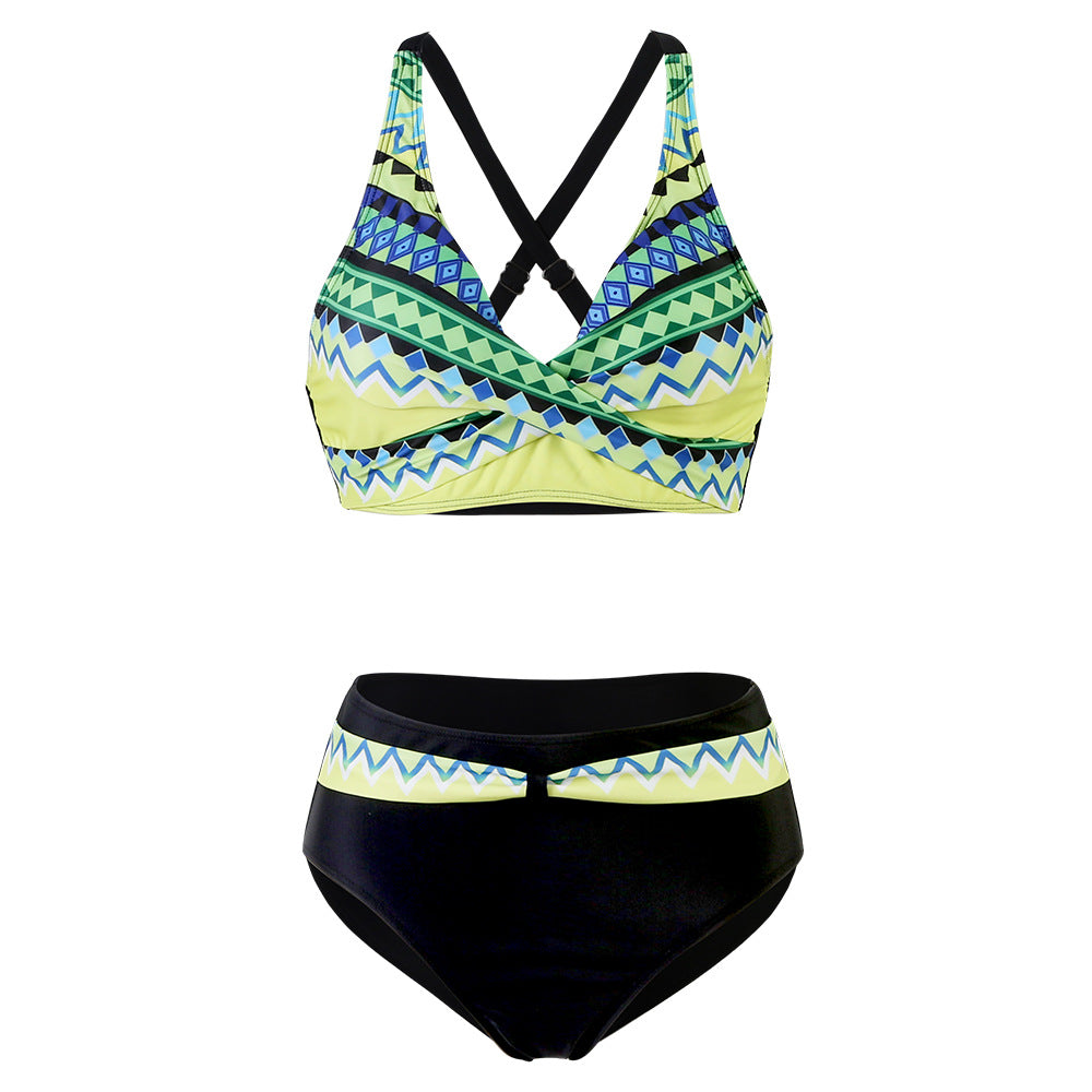 Damen Sportliches Bikini-Set mit trendigem Schnitt und modernem Grafikdesign Drune