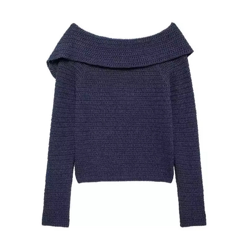 Damen elegante Strickjacke mit tiefem Kragen und Knopfdetaillierung Drune