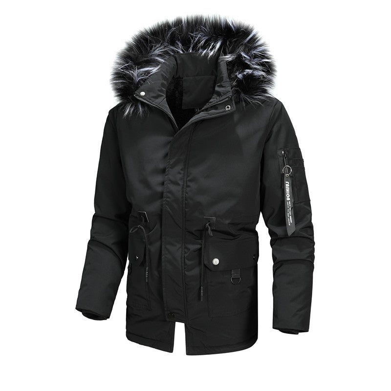 Herren Thermo-Parka mit abnehmbarer Kunstfellkapuze und wasserabweisender Isolierung Drune