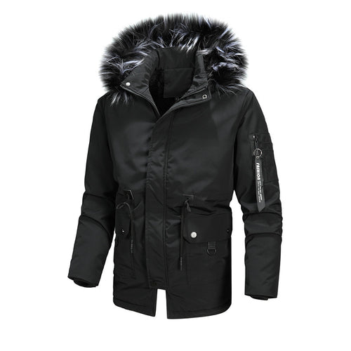 Herren Thermo-Parka mit abnehmbarer Kunstfellkapuze und wasserabweisender Isolierung Drune