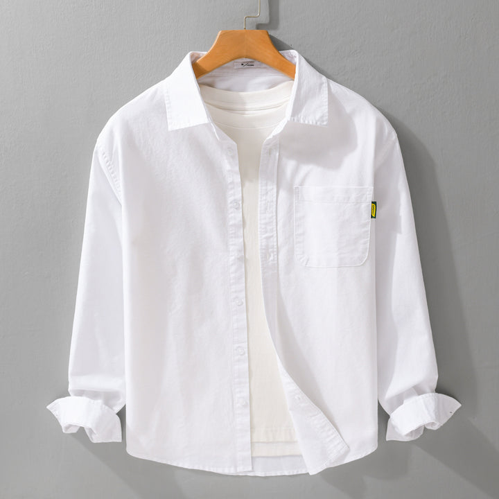 Damen Leichtes Baumwoll-Overshirt mit Kentkragen, aufgesetzter Brusttasche und Relaxed-Fit Drune