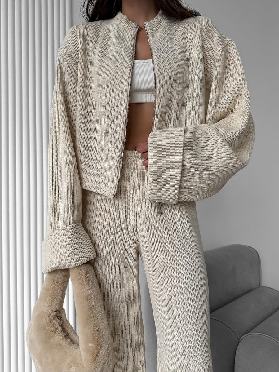 Drune | Reißverschluss Langarmjacke und Weite Hose Anzug