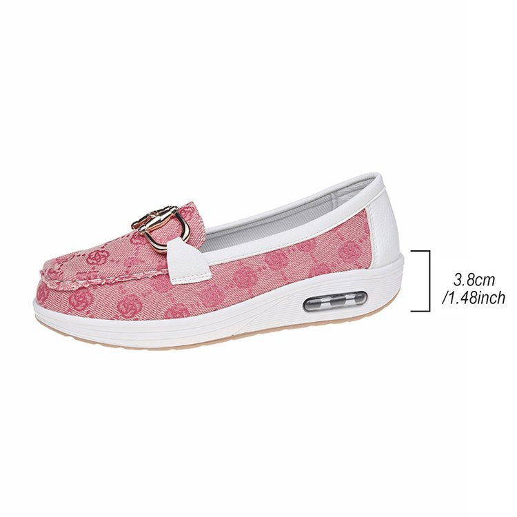 Damen Mokassin-Slipper mit luftgepolsterter Plateausohle und Zier-Bit Drune