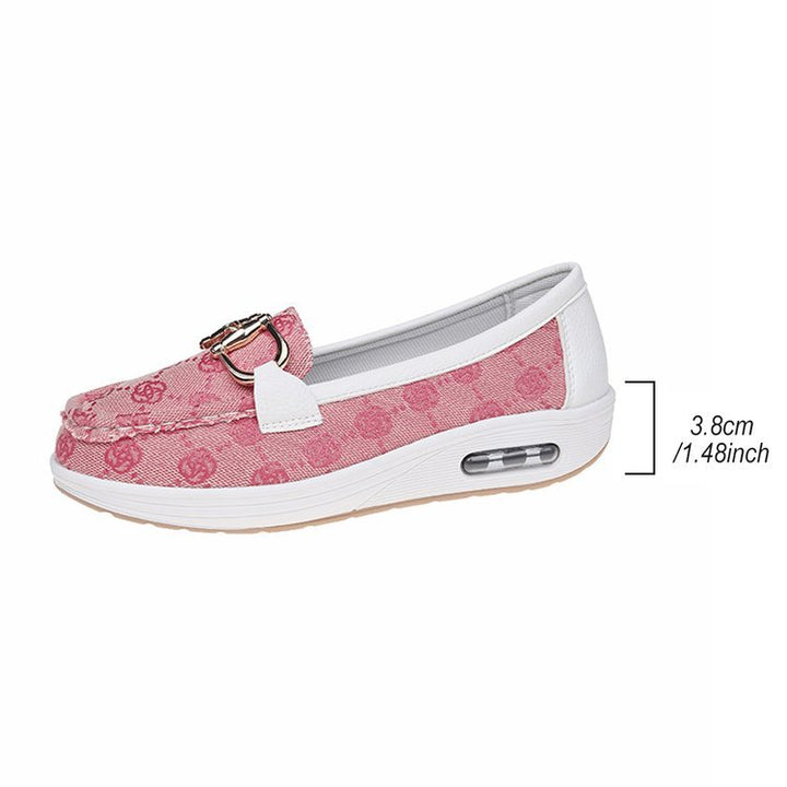 Damen Mokassin-Slipper mit luftgepolsterter Plateausohle und Zier-Bit Drune