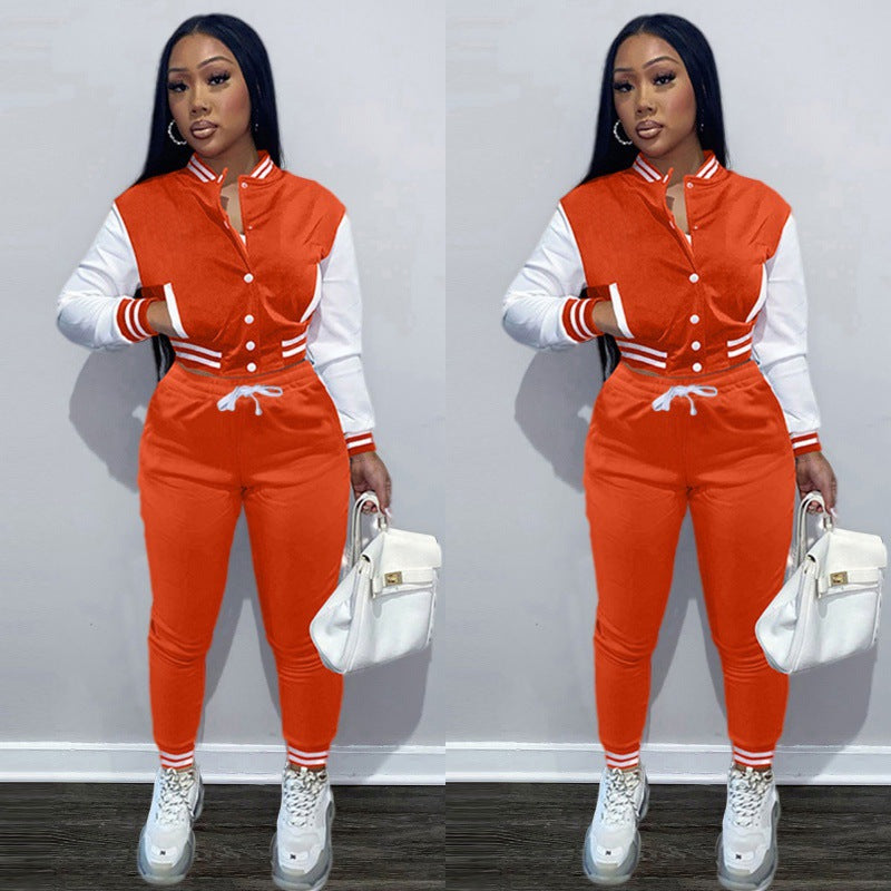 Damen Sportliches Set mit cropped Jacke und Jogginghose im modernen Look Drune
